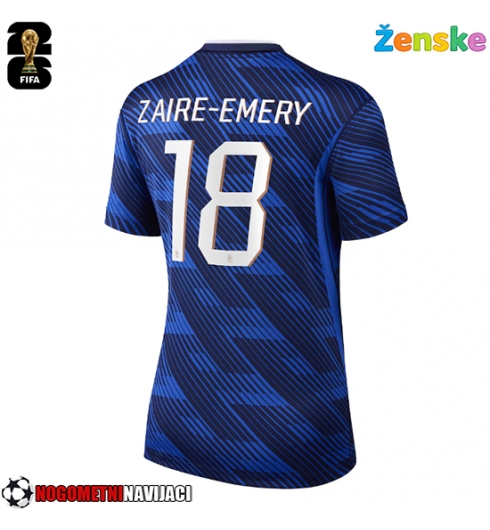Ženske Nogometnih dresov Francija Warren Zaire-Emery #18 Domači SP 2026 Kratki rokavi Ženske Nogometnih dresov Francija Warren Zaire-Emery #18 Domači SP 2026 Kratki rokavi